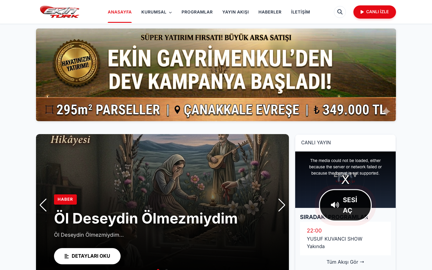 EkinTV web sitesi