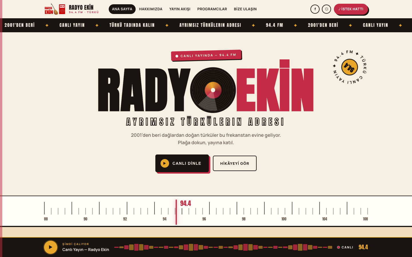 Radyo Ekin web sitesi
