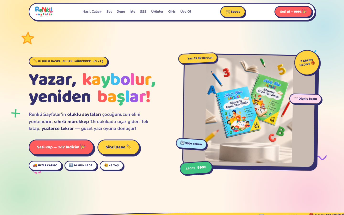 Renkli Sayfalar Yayınları web sitesi